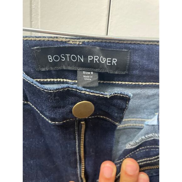 Boston Proper Womans Blue Leggins with Leg Strap Size 8 - Picture 3 of 7